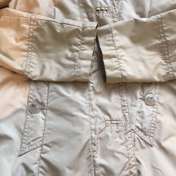 Postcard Bergdorf Goodman Tan Gold Belted Collared Lined Trench Coat Jacket 6 - Picture 14 of 16